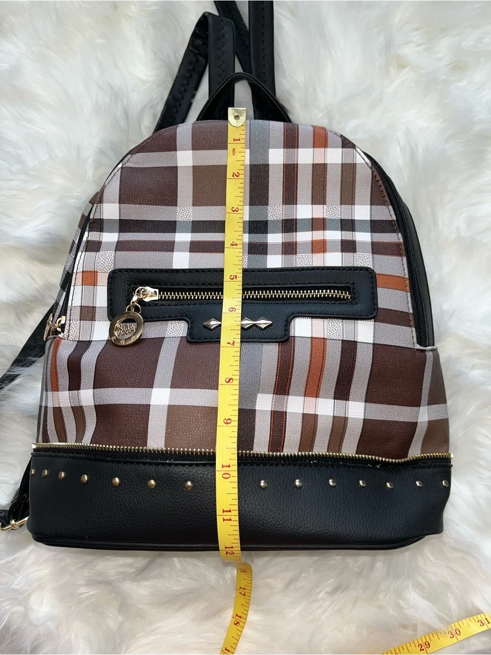 Gloria Goelia Plaid Stud-Accent Women's Backpack
